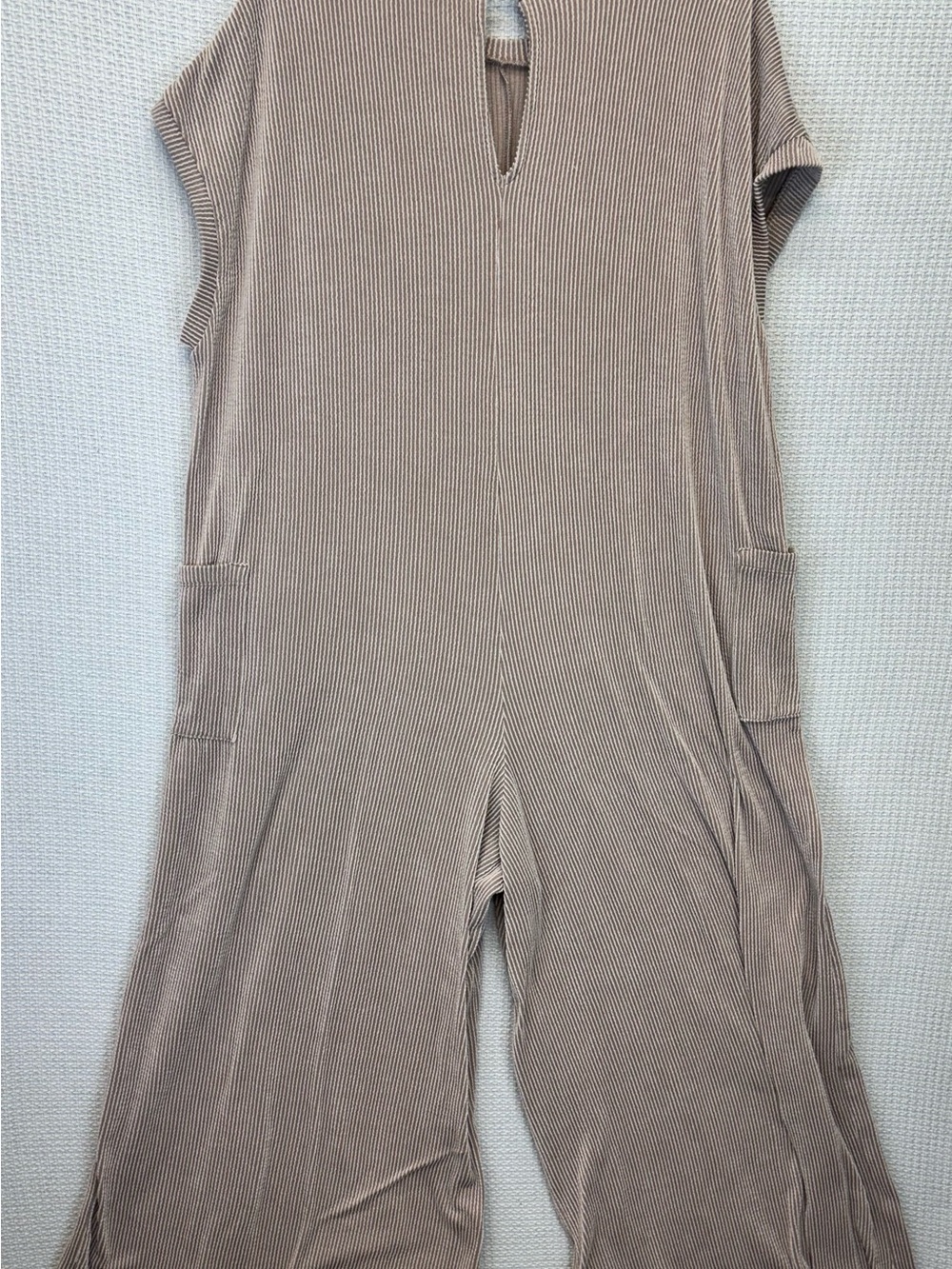 Three Bird Nest Mauve Ribbed Wide-Leg Jumpsuit - Picture 7 of 10